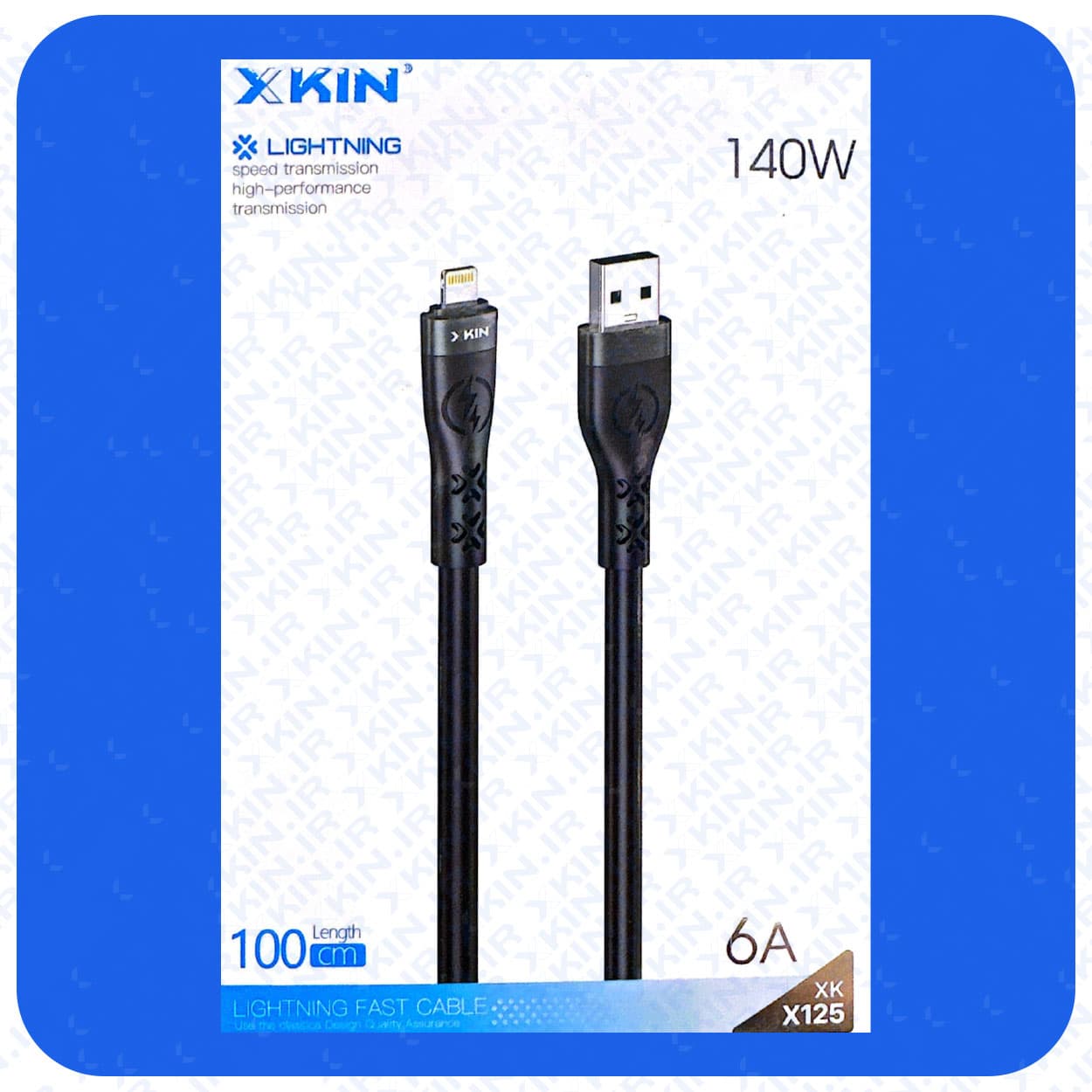 کابل شارژ USB به لایتنینگ ایکس کین مدل XK-X125 طول 1 متر