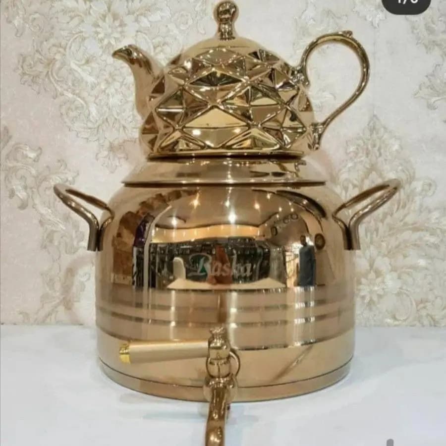 کتری قوری راشا طلایی باضمانت — تصویر ۷