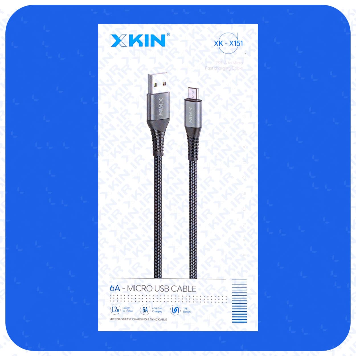 کابل شارژ USB به MICRO ایکس کین مدل XK-X151 طول 1.2 متر