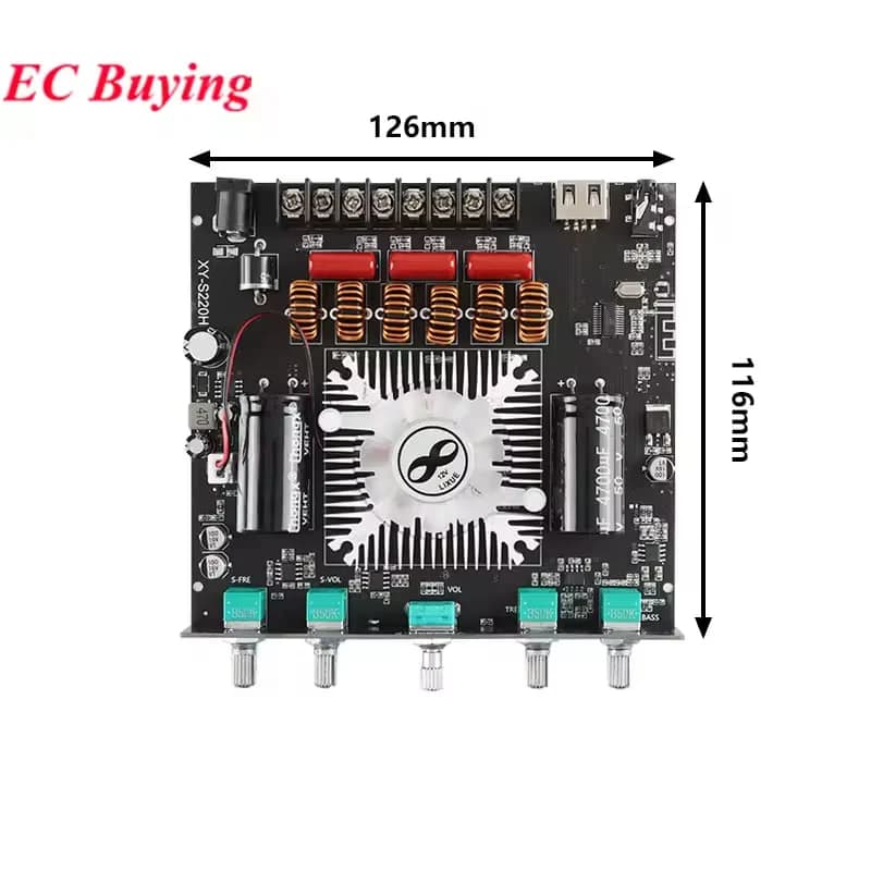 ماژول آمپلی فایر 2.1 کانال 2X160W + 220W مدل XY-S220H — تصویر ۴