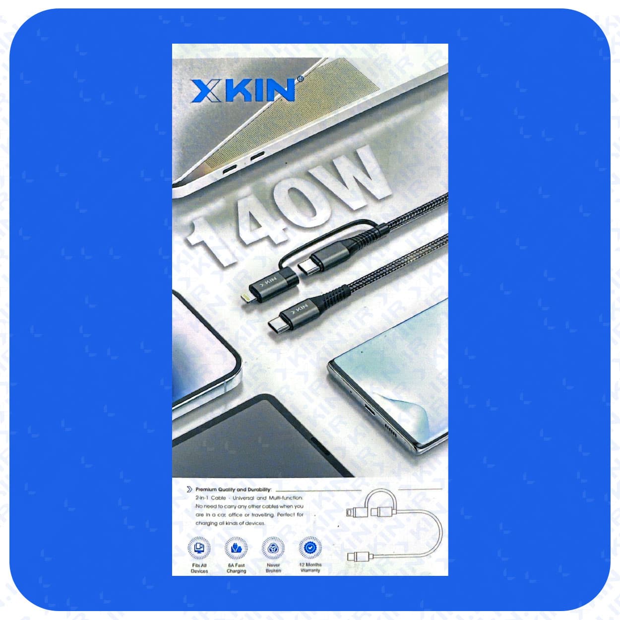 کابل تبدیل USB-C به لایتنینگ مدل XKIN XK-132 طول 1.20 متر — تصویر ۹