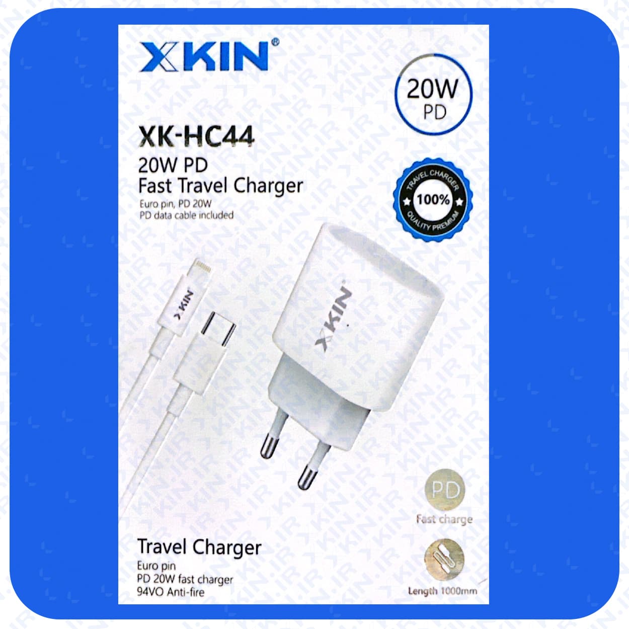 شارژر دیواری ایکس کین مدل X KIN XK-HC44 به همراه کابل Lightning