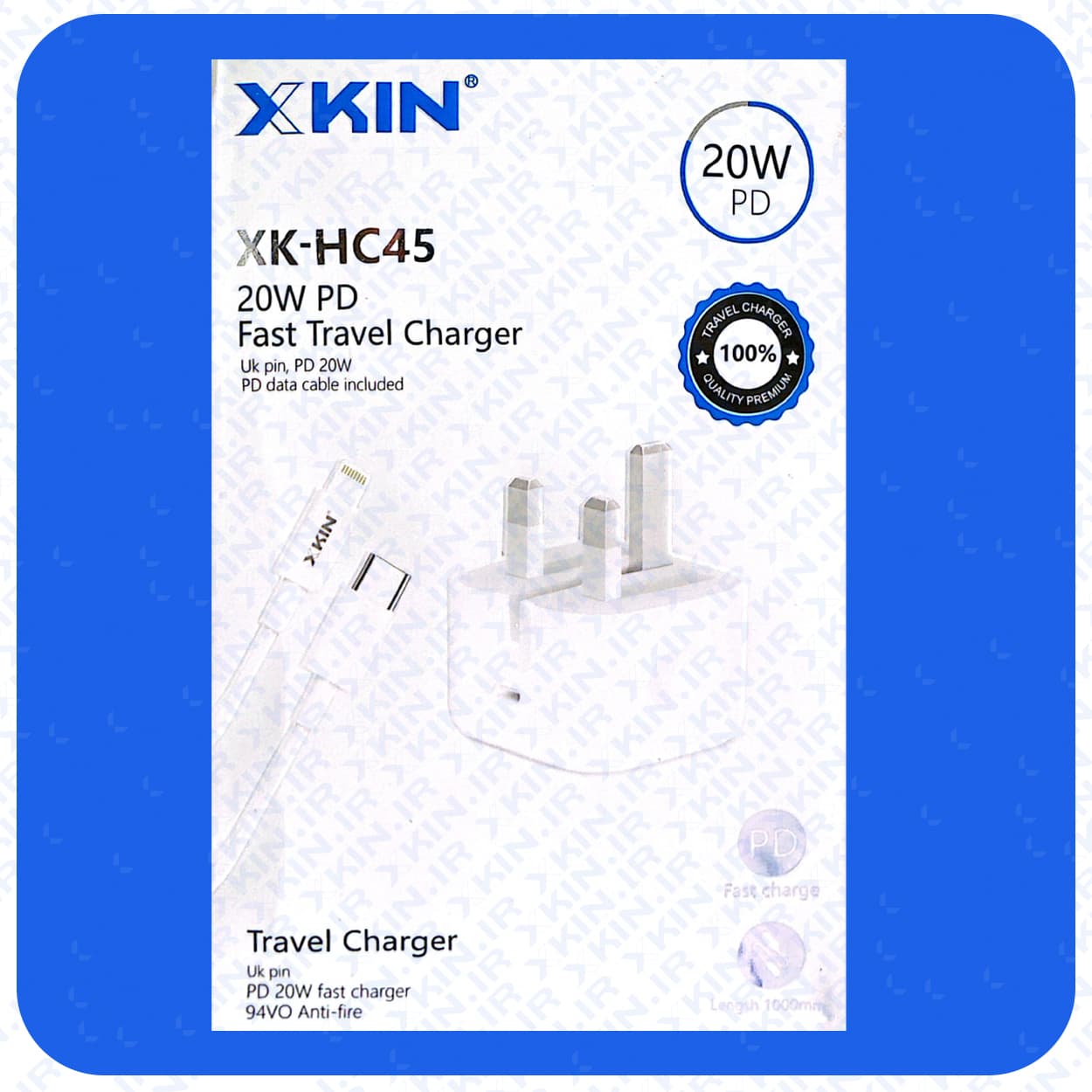 شارژر دیواری ایکس کین مدل X KIN XK-HC45 به همراه کابل Lightning