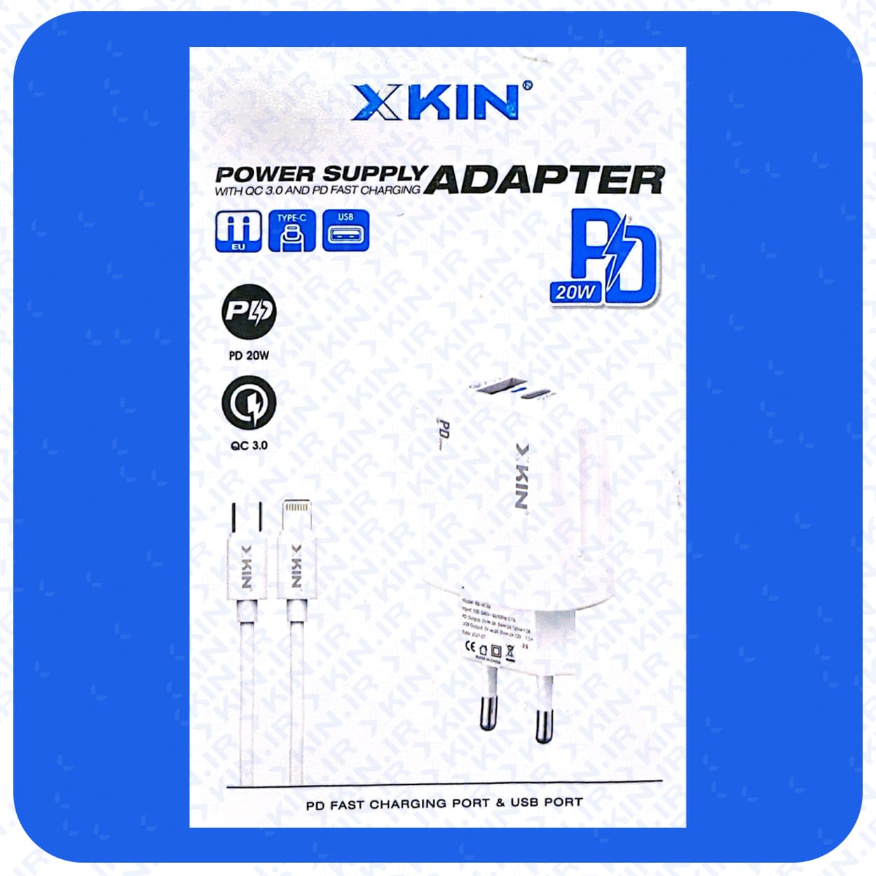 شارژر دیواری ایکس کین مدل X KIN XK-HC66 به همراه کابل Lightning
