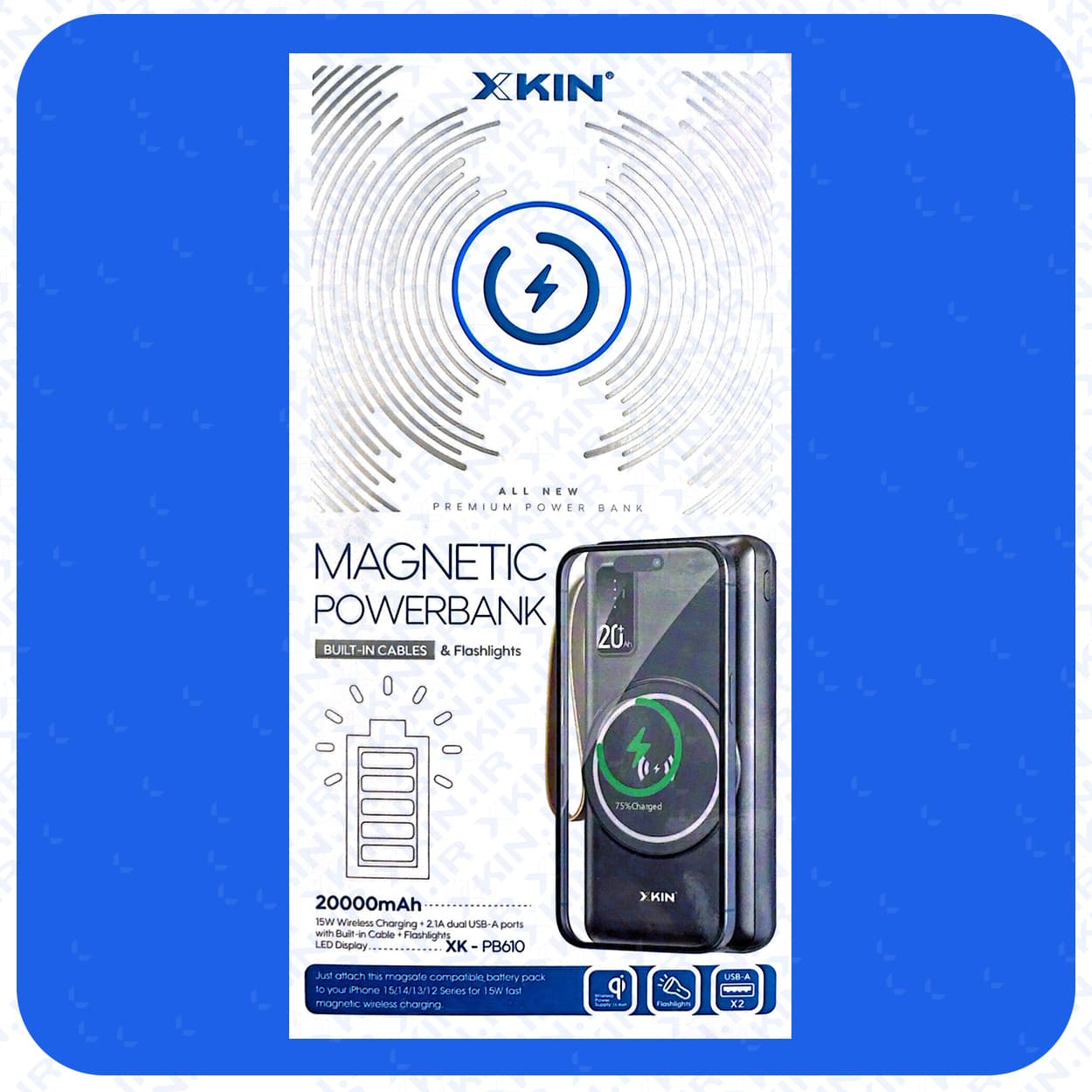 پاوربانک ایکس کین مدل XK-PB610ظرفیت 20000 میلی آمپر ساعت با گارانتی 12 ماهه
