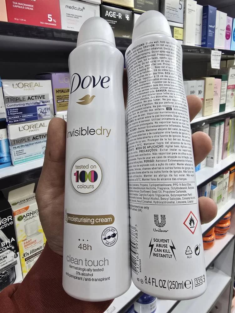 اسپری داو 100 کلین تاچ انگلیسی اصل ضد تعریق 250 میل مدل Fresh & Energizing اصلی به شرط اصالت | اورجینال انگلیسی — تصویر ۲