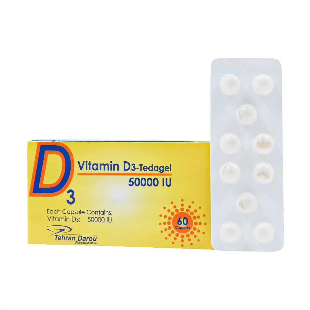 کپسول ویتامین D3 تداژل 50000 تهران دارو (60عدد)