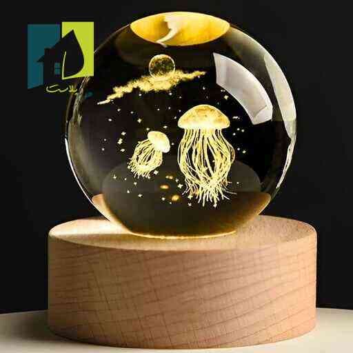 مینی چراغ خواب مدل گوی شیشه ای 3D — تصویر ۹