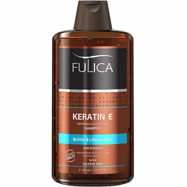 شامپو تقویت‌کننده مو فری سولفات فولیکا مدل Keratin E حجم 400 میلی‌لیتر
