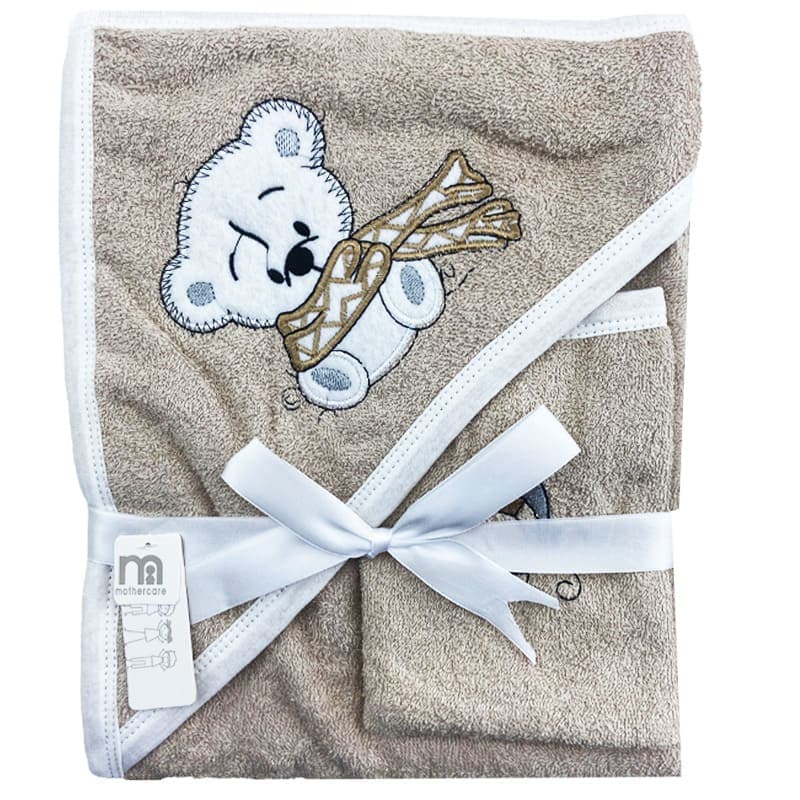 حوله کلاه دار دو تکه خرس و شال گردن مادرکر Mothercare — تصویر ۶