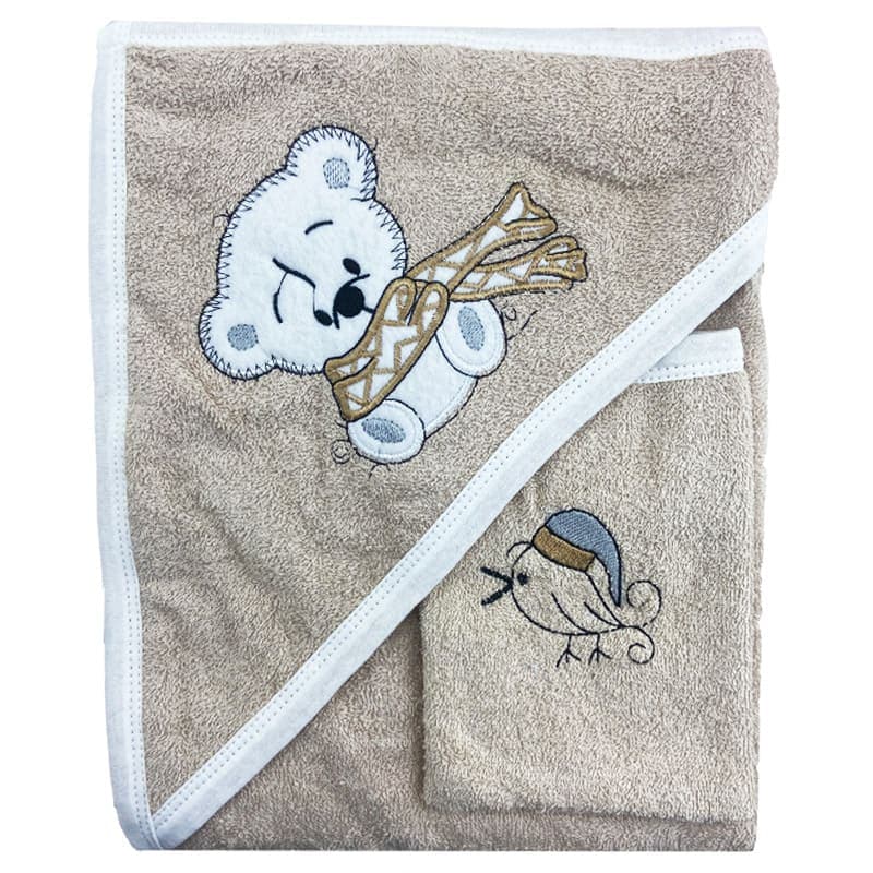 حوله کلاه دار دو تکه خرس و شال گردن مادرکر Mothercare — تصویر ۵