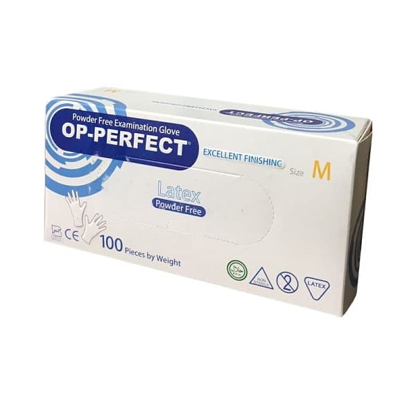 دستکش لاتکس بدون پودر (OP-PERFECT) سایز M