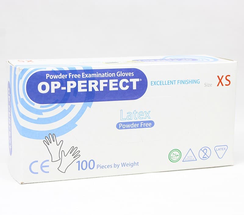 دستکش لاتکس بدون پودر (OP-PERFECT) سایز XS