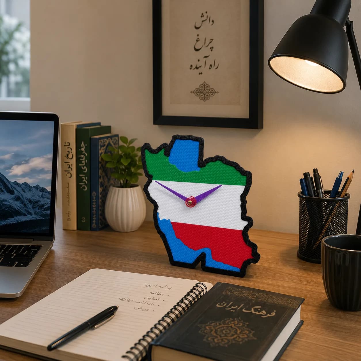 ساعت دیواری و رومیزی طرح نقشه ایران — تصویر ۵