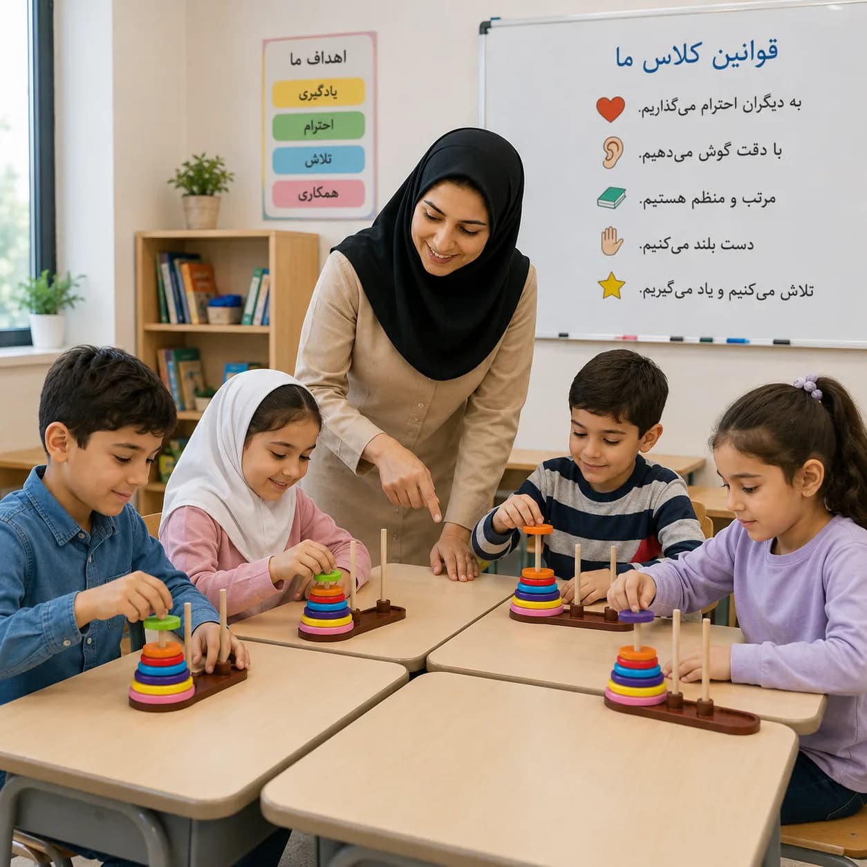 بازی فکری برج هانوی مدل ۷ دیسک | سایز متوسط — تصویر ۶