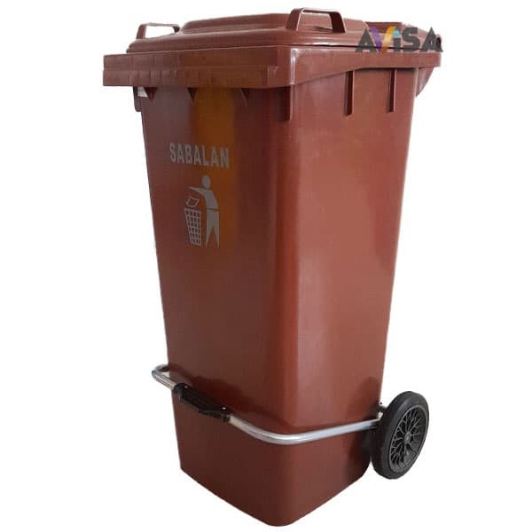 سطل زباله 120 لیتری چرخدار پدالدار — تصویر ۵