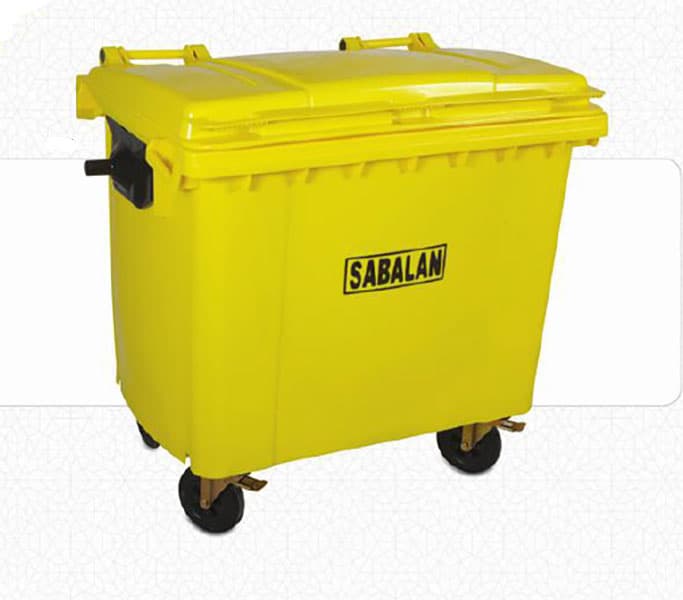 سطل زباله 1100 لیتری چرخدار سبلان