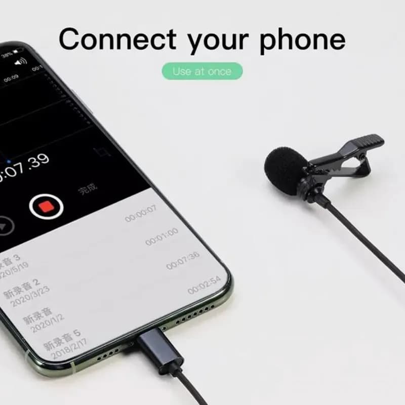 میکروفون یقه ای لاوالیر مدل Lavalier GL-120 با پورت لایتنینگ — تصویر ۶