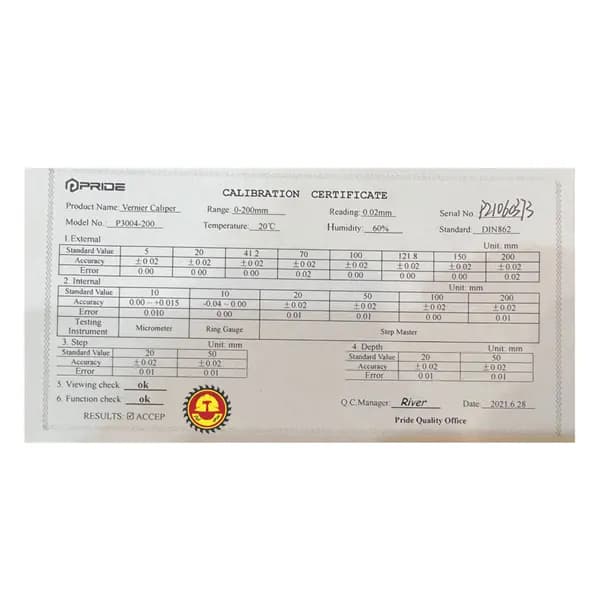 کولیس پراید مدل P3004-200 گستره 0-200 میلیمتر — تصویر ۶