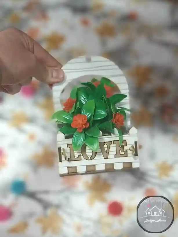 جاکلیدی چوبی گلدار — تصویر ۳