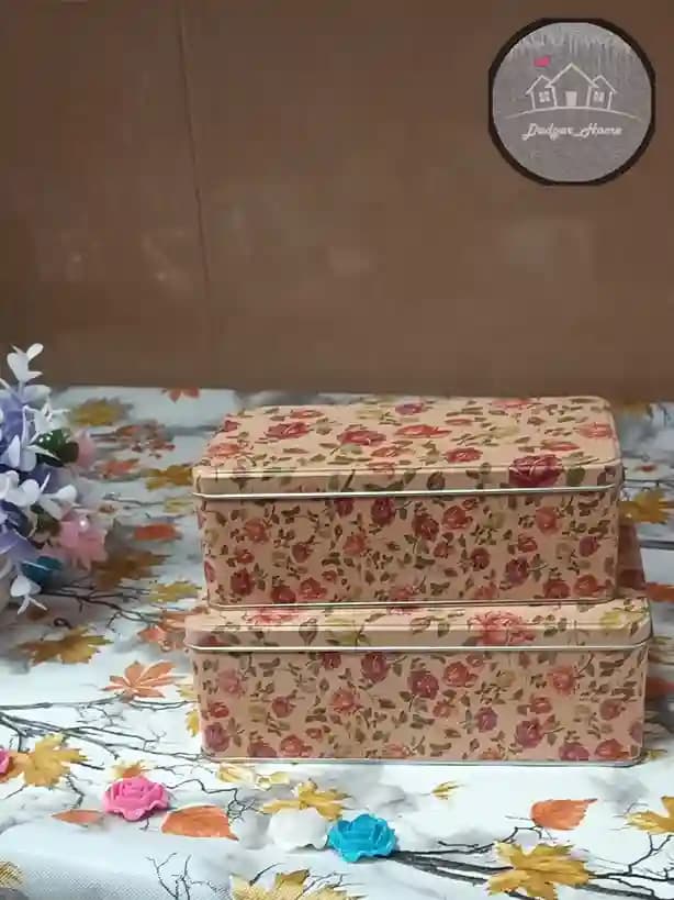 جعبه فلزی جواهرات مستطیل — تصویر ۲