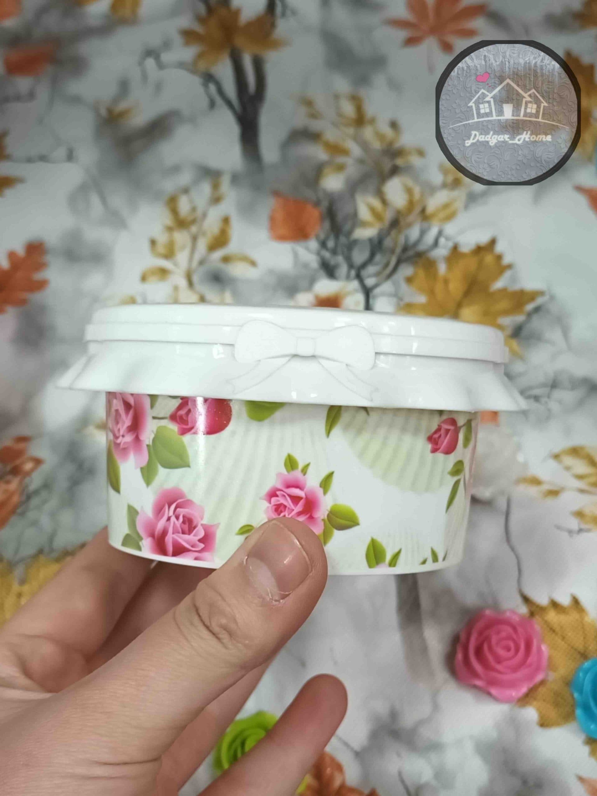 فریزری گرد گلدار 4 عددی — تصویر ۳