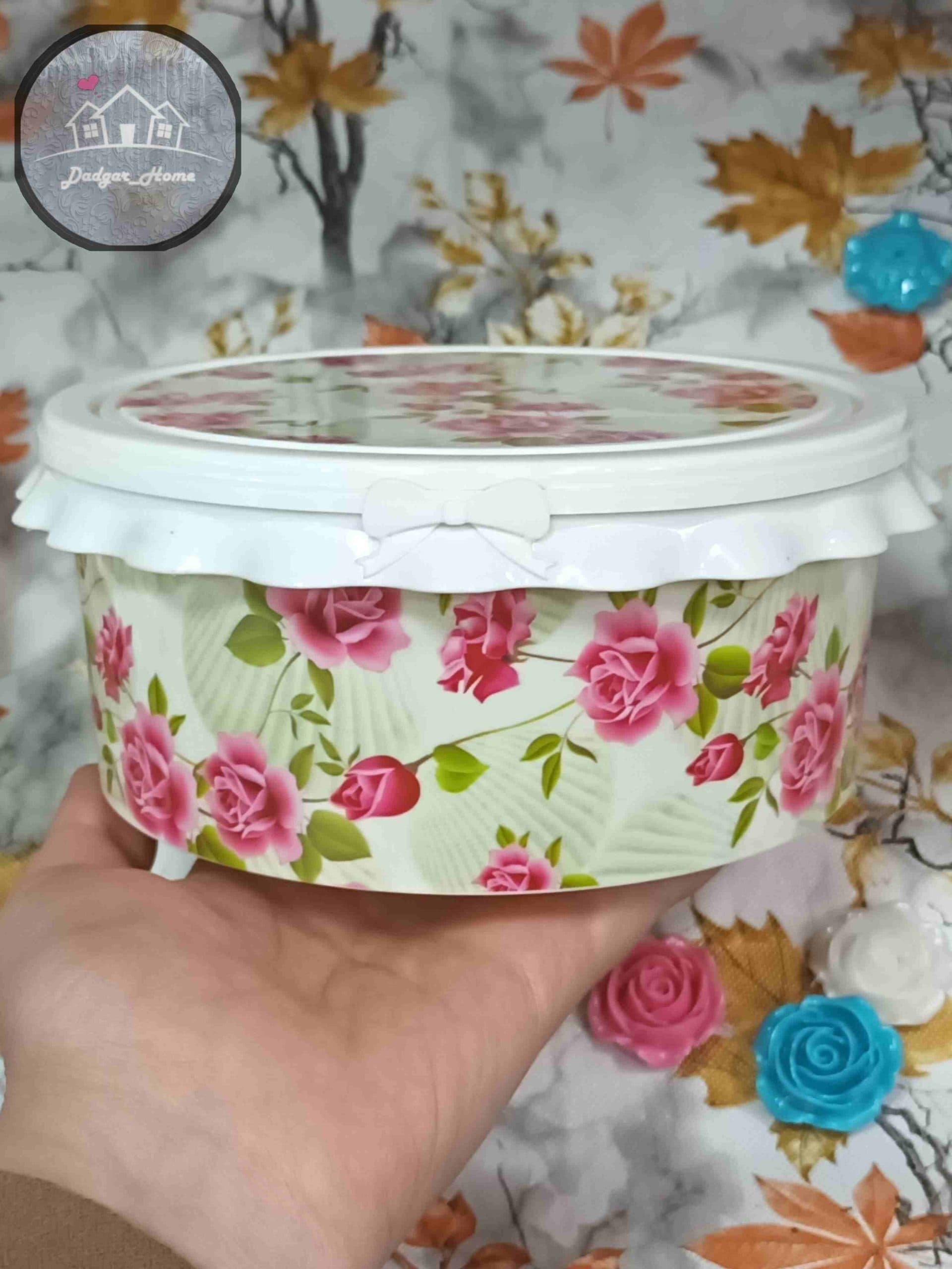 فریزری گرد گلدار 4 عددی — تصویر ۵