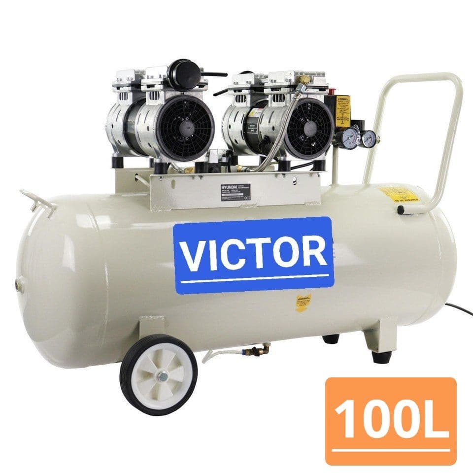 کمپرسور 100 لیتری سایلنت دو موتور 750 وات واقعی ویکتور VICTOR100/1500/1PH — تصویر ۴