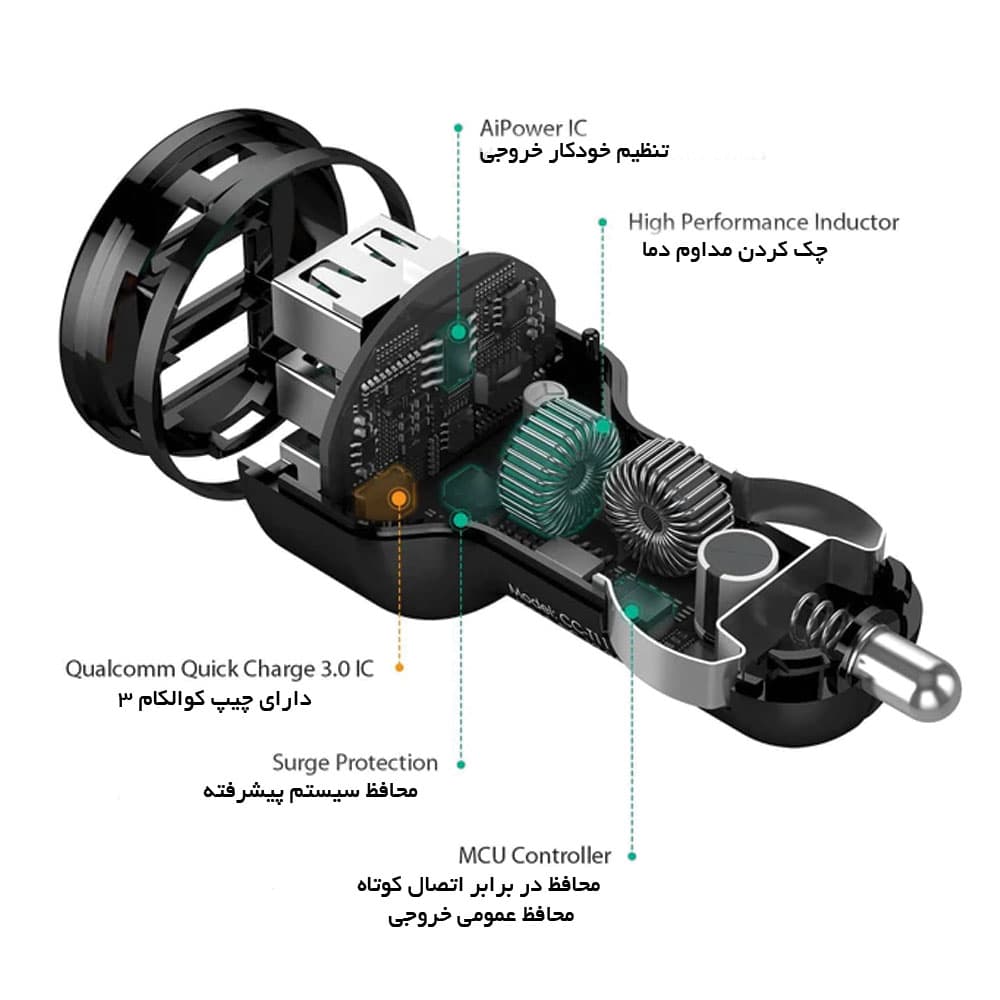 شارژر فندکی آکی AUKEY CC-T11 — تصویر ۸
