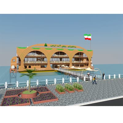 طراحی رستوران روی آب، نقشه و 3D — تصویر ۲