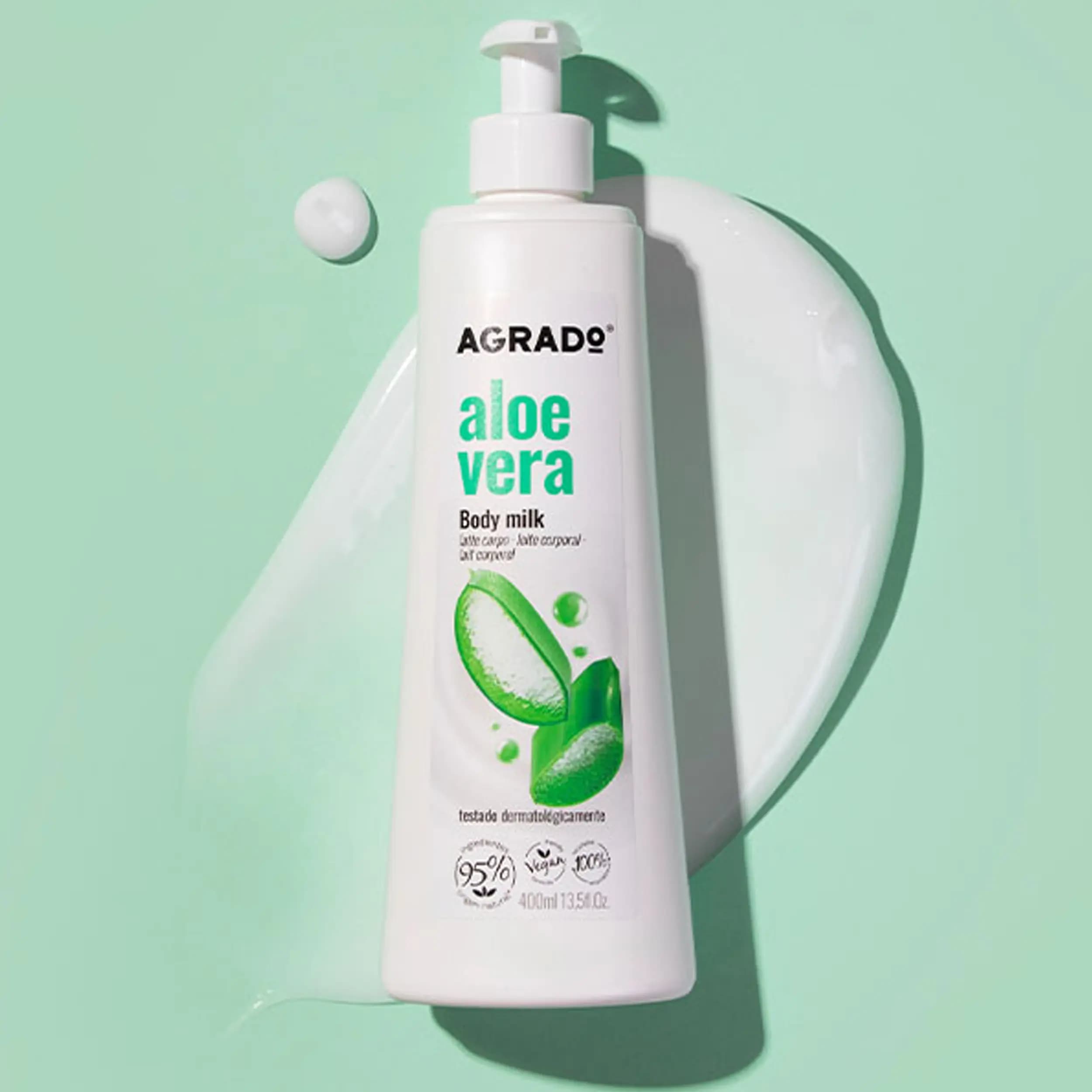 لوسیون بدن آلوئه ورا 400 میل آگرادو | Body Milk Aloe Vera — تصویر ۵