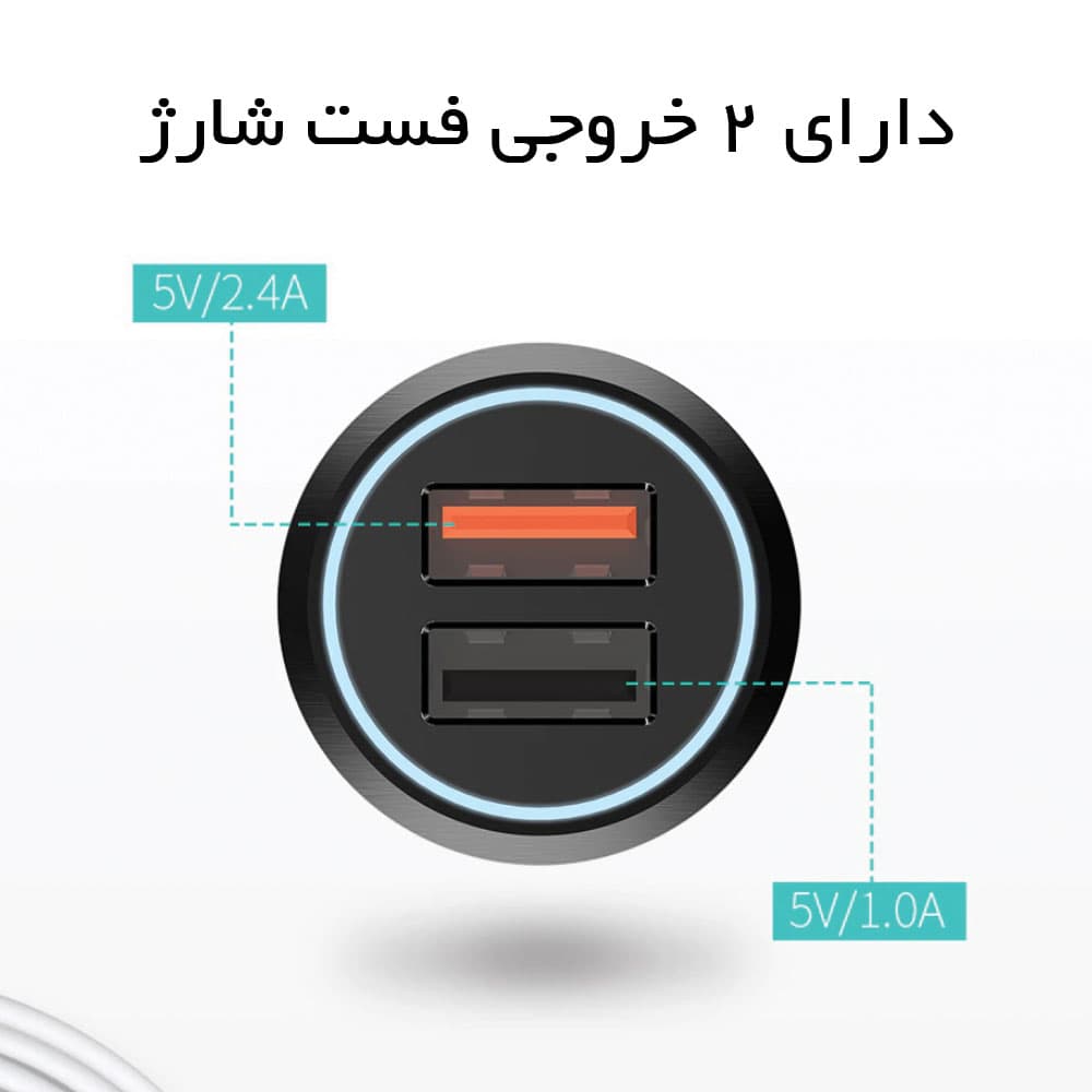 شارژر فندکی سریع 70mai Dual USB شیائومی — تصویر ۷