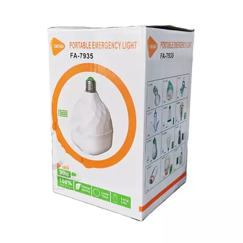 لامپ اضطراری شارژی سرپیچی 30 وات OKGO مدل FA-7935 — تصویر ۱۲