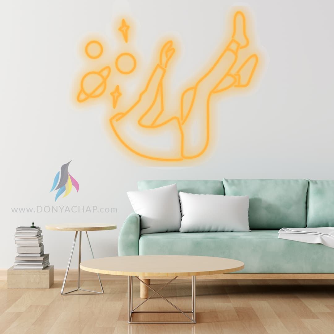 تابلو نئون فلکس آدم و منظومه