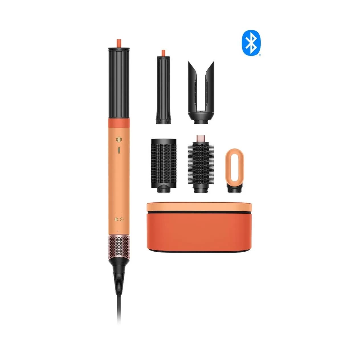 سشوار و استایلر HS09 Airwrap id coanda 2X دایسون رنگ Apricot/Topaz همراه با کیف مسافرتی هدیه