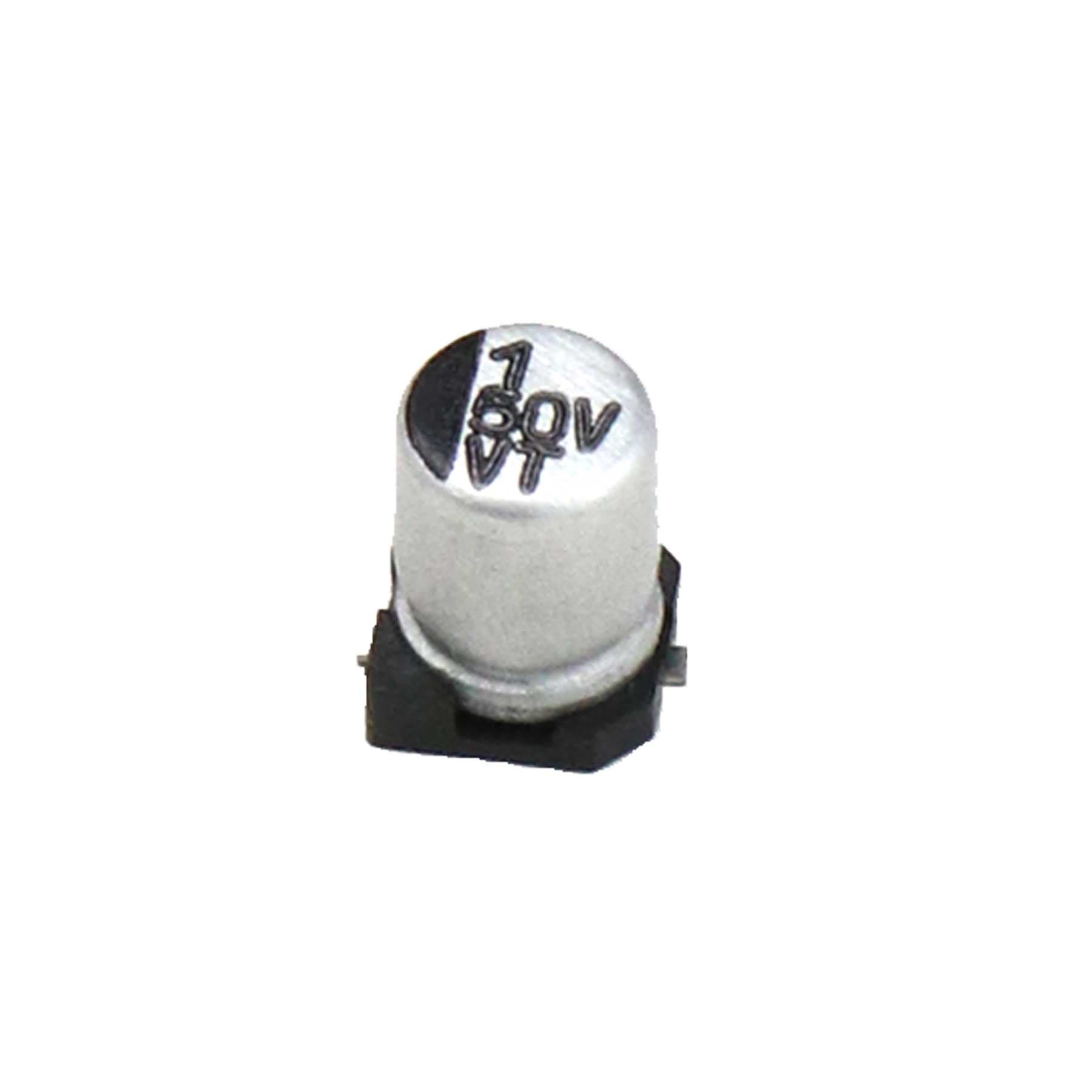 خازن الکترولیت 1U 50V SMD(محصول در پک ۲۰ عددی می باشد)