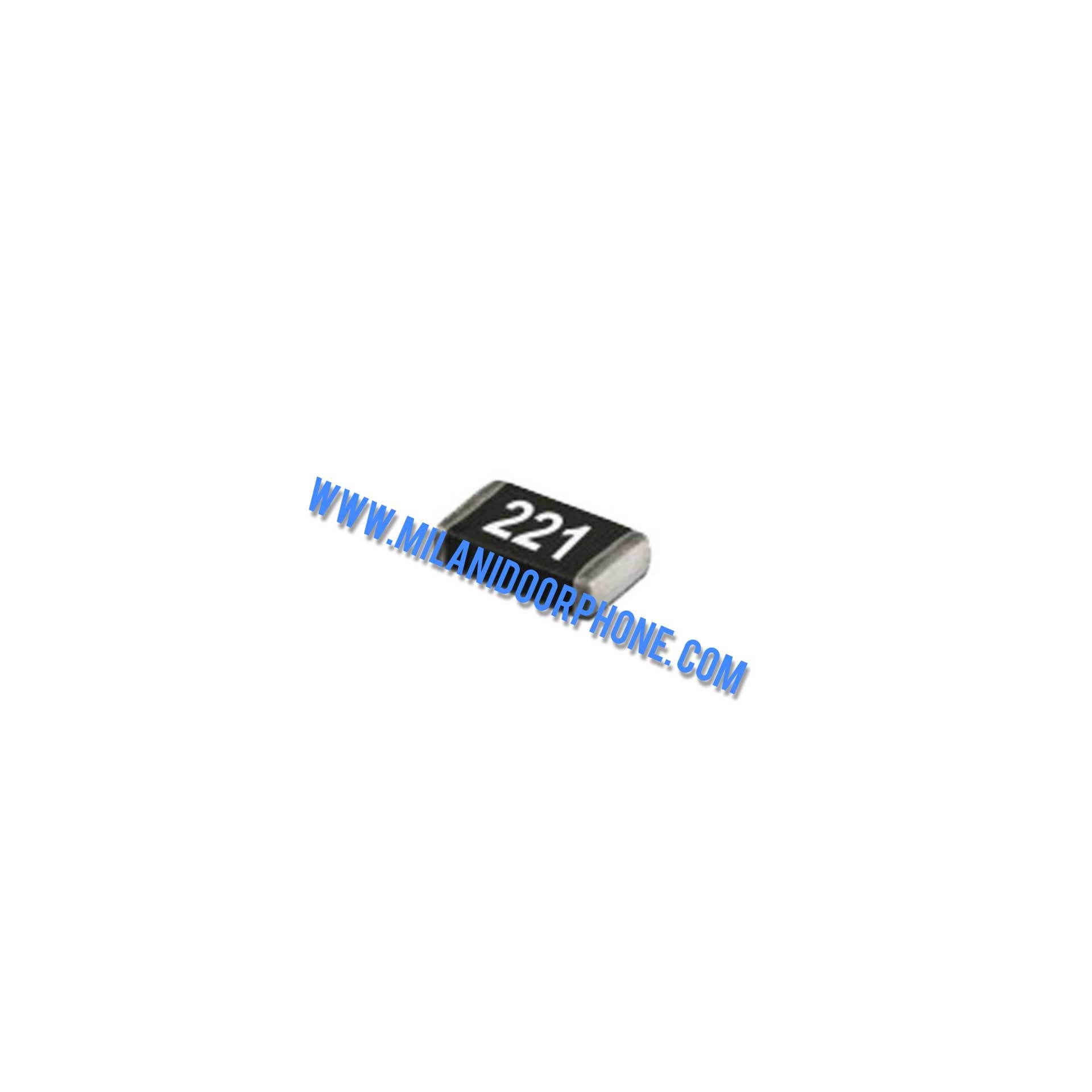 مقاومت 220 اهم 0805 SMD (محصول در پک 100 عددی می باشد )