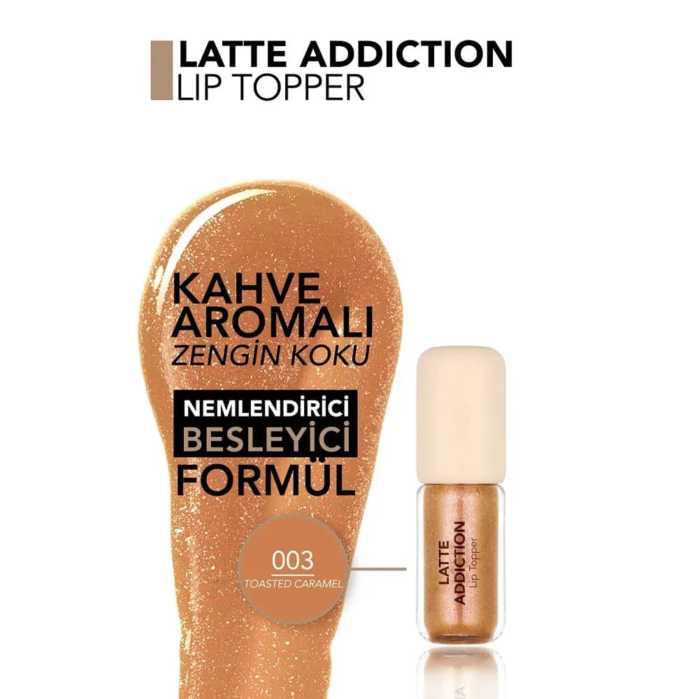 لیپ گلاس Latte Addiction فلورمار رنگ Toasted Caramel 003 — تصویر ۳