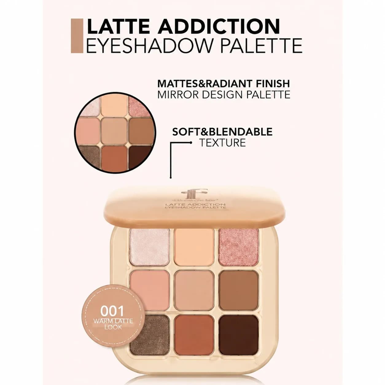 پالت سایه چشم 9 عددی Latte Addiction فلورمار رنگ FROZEN LATTE 001 — تصویر ۷