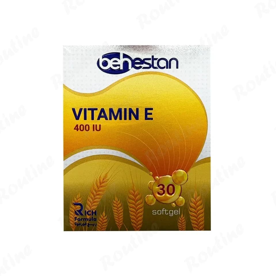 کپسول ژلاتینی ویتامین E 400 واحدی بهستان 30 عددی — تصویر ۲
