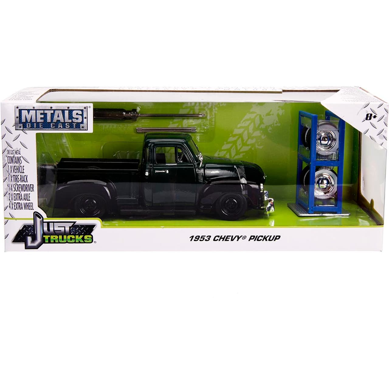 ماکت ماشین جادا مدل فلزی 1953 Chevrolet 3100 Pickup Truck Green with Extra Wheels — تصویر ۹