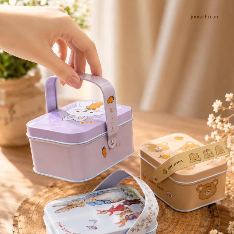 جعبه فلزی دسته دار فانتزی