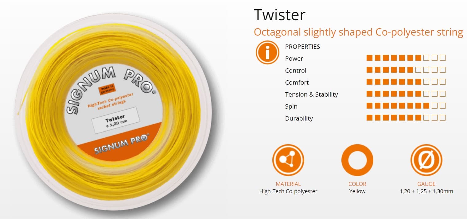زه راکت تنیس 200 متری SIGNUM PRO TWISTER — تصویر ۵