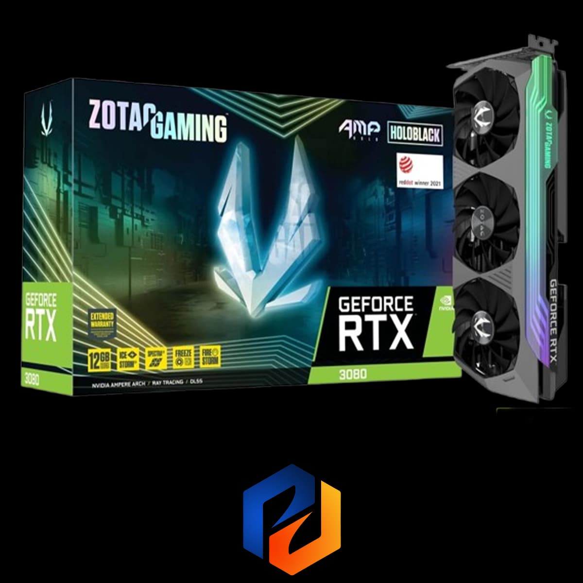 کارت گرافیک ZOTAC GAMING GeForce RTX 3080 AMP Holo LHR 12GB (استوک)