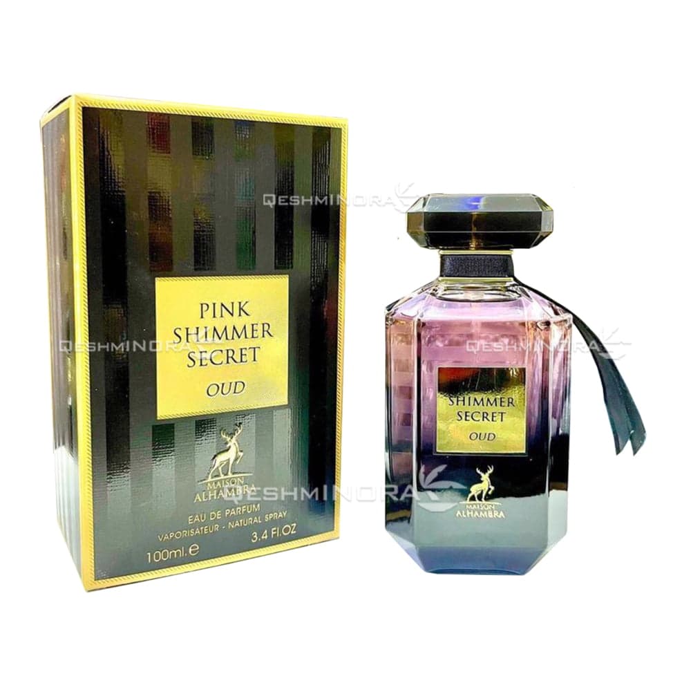 ادکلن پینک شیمر سکرت عود الحمبرا Alhambra Pink Shimmer Secret Oud (ویکتوریا سکرت بامبشل عود Victoria Secret Bombshell Oud)