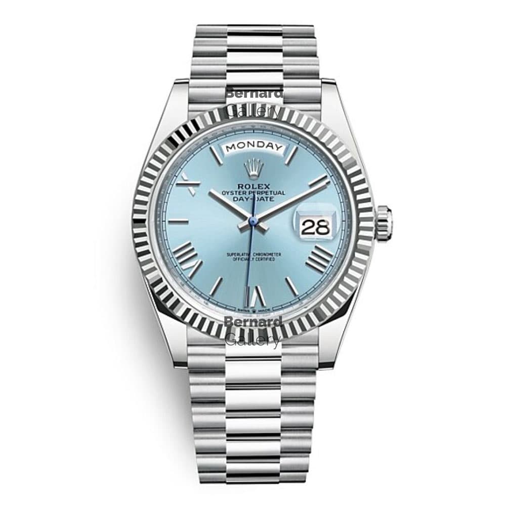 ساعت مچی مردانه رولکس چهار مهر جهانی Rolex Day-Date 40 Platinum Ice Blue