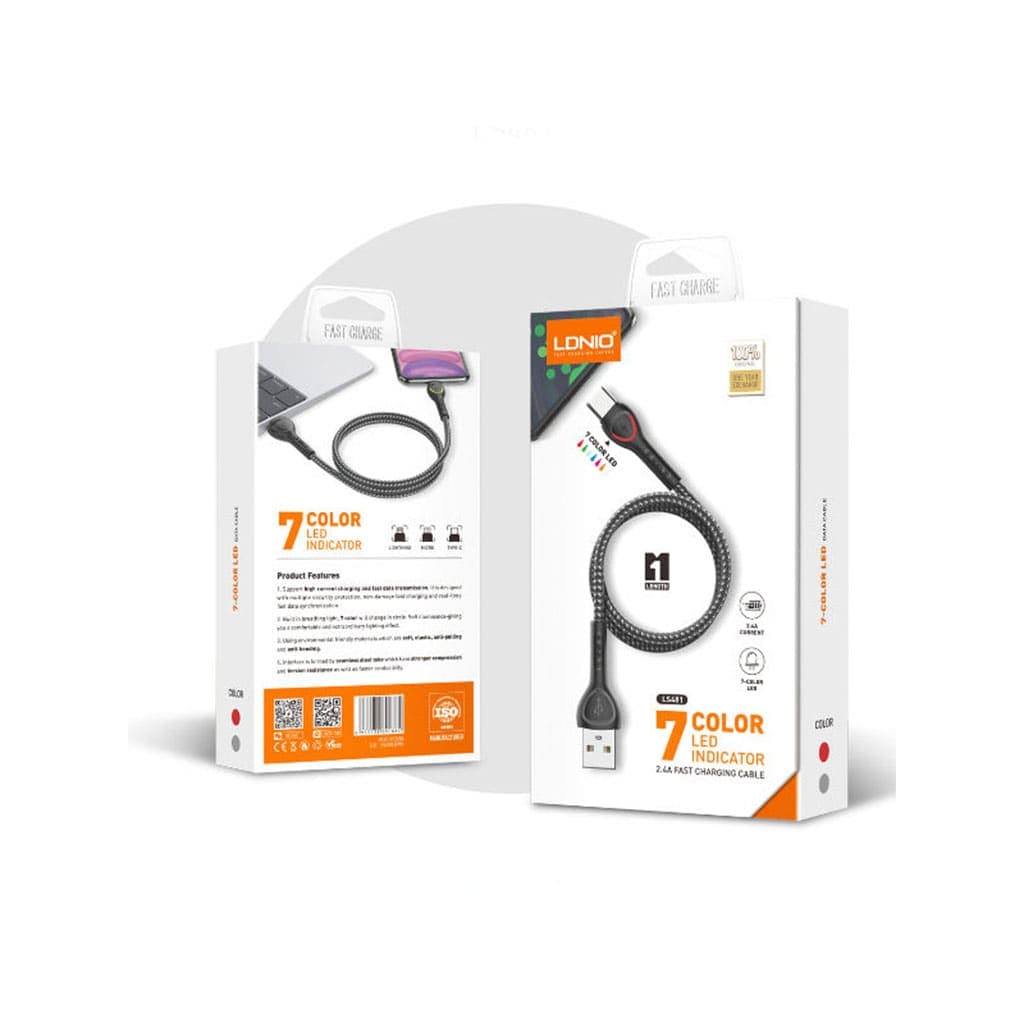 کابل تبدیل USB به USB-C الدینیو مدل LS481 – طول 1 متر