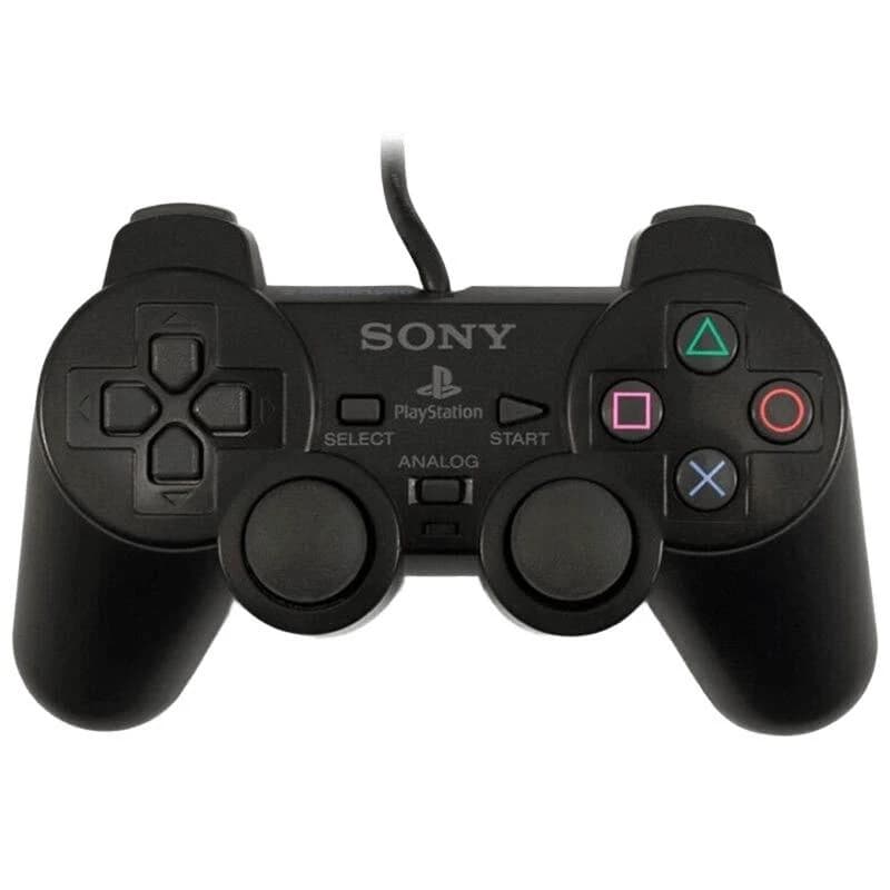 دسته بازی تک شوکدار Sony PS2 مشکی سیم ابریشمی