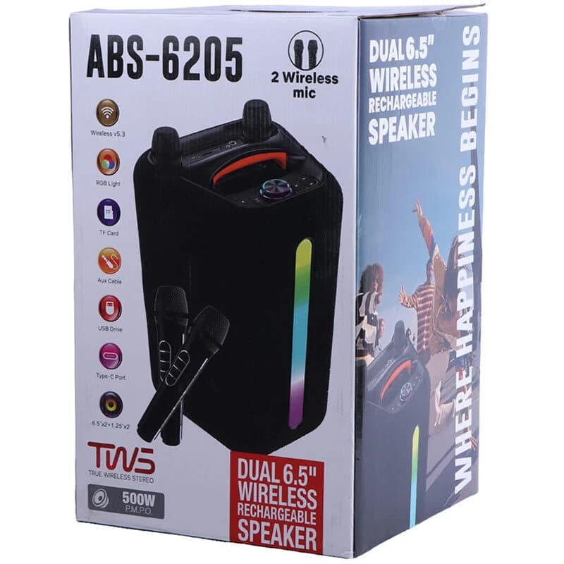 اسپیکر بلوتوثی ABS-6205 + میکروفون — تصویر ۳