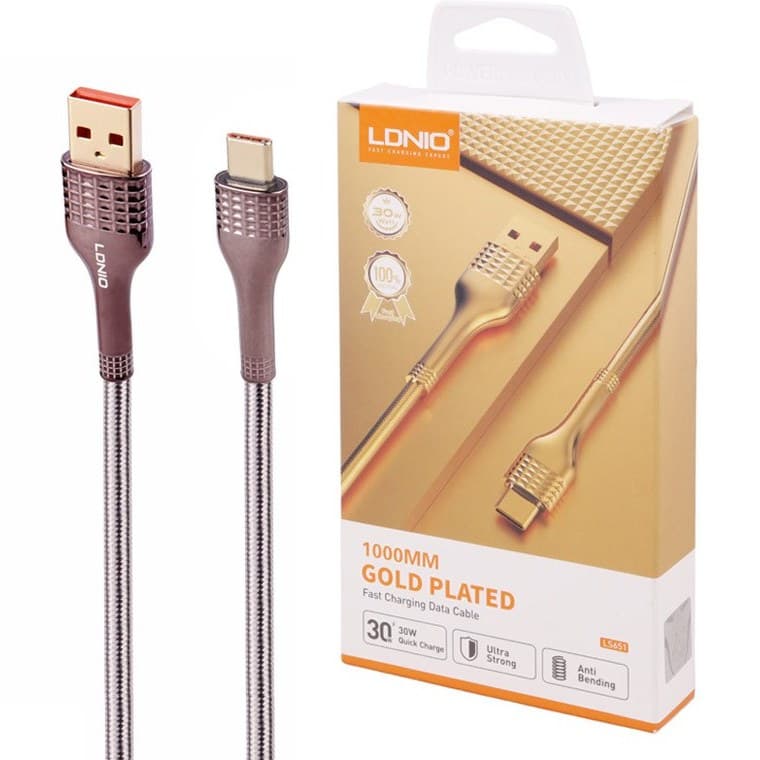 کابل تایپ سی الدینیو مدل LS651 طول ۱ متر ۳۰ وات